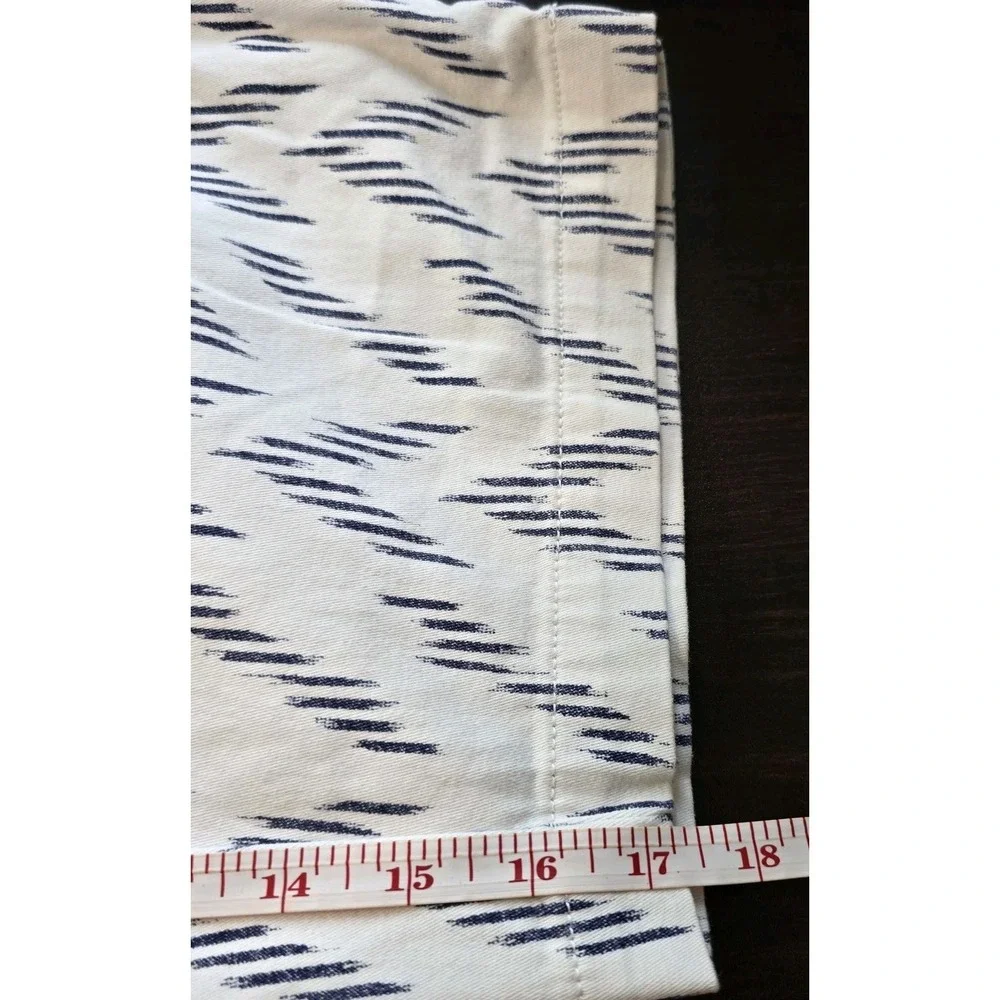 JACHS NY Men's White & Navy‎ Zigzag Chino Shorts Cotton Stretch Casual Preppy 32